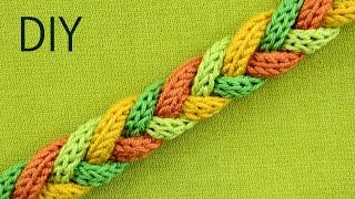 Warm and Soft Winter Bracelet  4 Strand Braid Tutorial [upl. by Akcira]