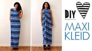 DIY Maxikleid ohne Nähen in 5 Minuten  Sommerkleid Strandkleid Weste langes Kleid selbst machen [upl. by Alyaj673]