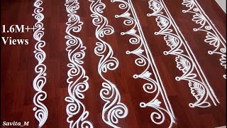 Top 6 Innovative Freehand Border Rangoli Designs  Free Hand Border Designs  Border Rangoli [upl. by Connel475]