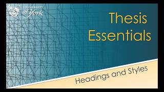 Headings and Styles Thesis Essentials 24 [upl. by Larina840]