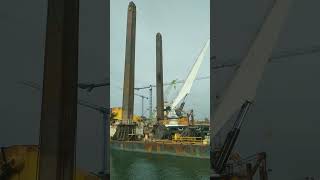 Backhoe Dredger With Spud Leg vessel dredge spud [upl. by Amador]