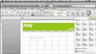 Create a calendar  Word 2011 [upl. by Ajnek671]