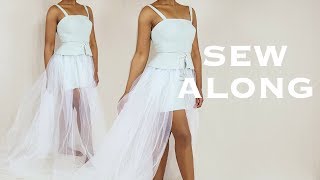 2in1 Part 2 Detachable Tulle Skirt Sew Along Tutorial [upl. by Mcgray]