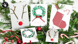 DIY  3 IDEEN WEIHNACHTSKARTEN selber machen  Weihnachtskarte basteln  Geschenkidee  VERLOSUNG [upl. by Emmie77]