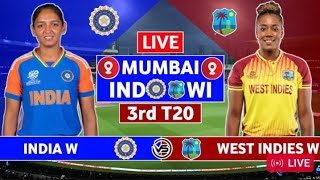 India Women vs West Indies Women 3rd T20  Live Cricket Match Today  IND Women vs WI Women Live [upl. by Tnerb148]