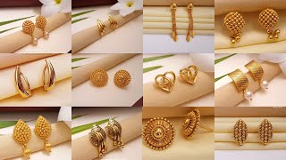 Stud Gold Earrings Designs with Price and Weight  Gold Studs Designs Indhus Jewellery collection [upl. by Brodench]