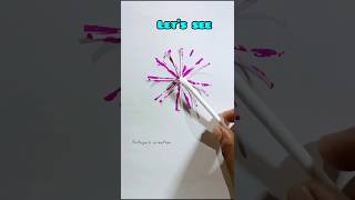 Flower drawing with straw 🖌️😍 learn to draw 😄satisfying easydrawing viralvideo [upl. by Airdnahc418]