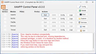 🪶 XAMPP Apache MySQL shutdown unexpectedly fix [upl. by Cleave551]