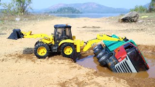 Dumper Truck Accident Pulling Out JCB 5CX  Cartoon Jcb  Tata Tipper  Dump Truck  Kids video [upl. by Carree]