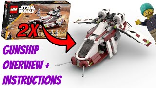 187th GUNSHIP 2x Fighter Tank Alternate Build OverviewInstructions 75342 Republic LEGO StarWars MOC [upl. by Adnoryt]