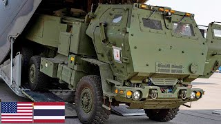 US Marines Powerful M142 HIMARS missile systems during a live fire exercise in Thailand [upl. by Ratib]