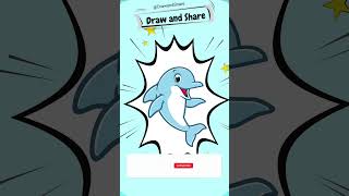 How To Draw A Cartoon Dolphin shorts [upl. by Anileme]