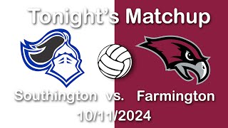 Southington Girls Volleyball v Farmington 101124 [upl. by Ilrebma]