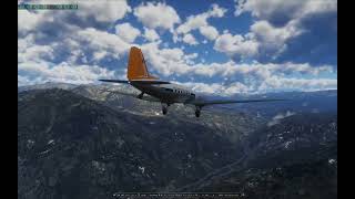 Douglas DC3 short flight from GunnisonCrested Butte airport to Telluride airport CA [upl. by Mutua]