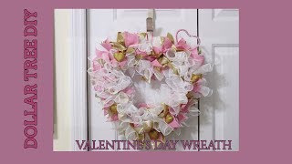 DOLLAR TREE VALENTINES DAY WREATH [upl. by Ahsram925]