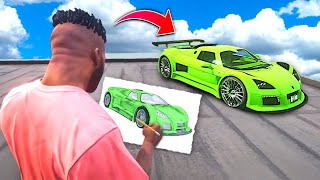 GTA 5 pero TODO lo que DIBUJO se vuelve REAL  📝🚘 MODS [upl. by Ailes]