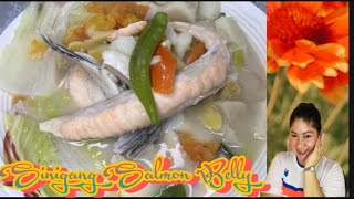 How To Cook Sinigang Salmon Belly Recipe [upl. by Helbon]