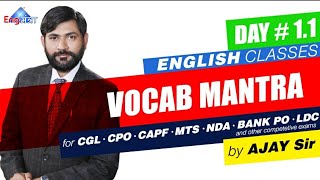 English Mantra Vocabulary Day 11  By Ajay Sir [upl. by Sairu]