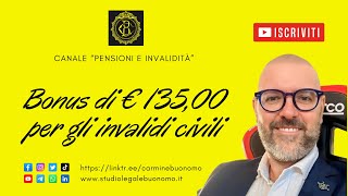 Bonus di € 13500 per gli invalidi civili [upl. by Ribaj848]