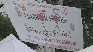 Southwest Harbor turns pink for Flamingo Festival [upl. by Beckerman]