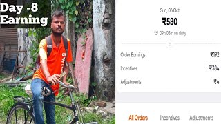 Swiggy Cycle Delivery Boy Salary  Day 8 Earning Challenge [upl. by Woermer]