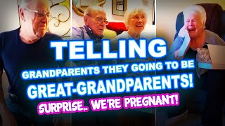 Telling Grandparents they going to be GreatGrandparents Surprise Were Pregnant Announcements [upl. by Nodla621]