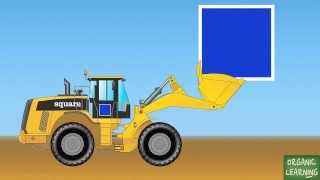 Wheel Loaders Shovel Trucks Teaching Shapes  Learning Basic Shapes Video for Kids [upl. by Anairuy16]