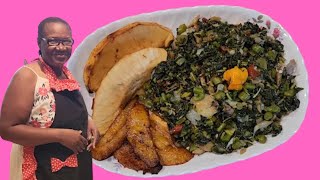 Jamaican steamed callaloo with saltfish [upl. by Atiuqin301]