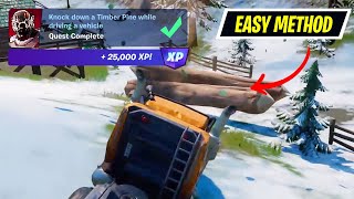 Knock down a Timber Pine while driving a vehicle Fortnite Locations [upl. by Alius]