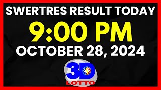 Swertres Result Today 9PM 5PM and 2PM PCSO Lotto Draws October 28 2024 Monday [upl. by Wain]