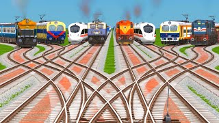 44 Indian Trains Crossing On Bumpy Railraod Tracks Different Types Railgadi  train sim world 4 [upl. by Grissel273]