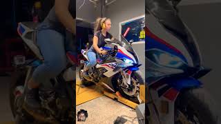 BMW S1000RRM SPORTS DYNO RUN AND POWER TESTING 🫢🫢🤭😱😱☠️☠️trending shorts bmw bike biker [upl. by Crispa]