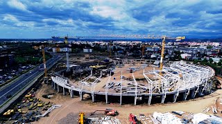 The works are progressing at the Targoviste stadium [upl. by Ogdan]