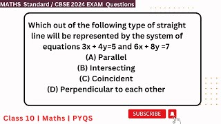 Which out of the following type of straight line will be represented by the system of equations 3x [upl. by Laved]