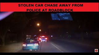 Stolen Honda chase away from police at roadblock [upl. by Kazmirci]