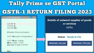 GST Return Filing 2023  Tally Prime me GST Report kaise generate kar ke Return upload karenge [upl. by Yhtnomit263]