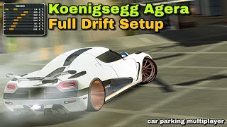 Updated Drift Settings and Tune for Koenigsegg Agera in Car Parking Multiplayer New Update [upl. by Towland]