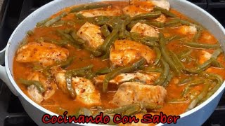 💥 POLLO 🍗 CON NOPALES EN SALSA ROJA [upl. by Marjy93]