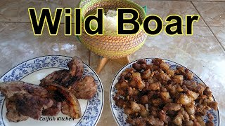 Wild Boar cooked 2 ways Taste Test Skin On [upl. by Hanae]