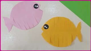 How To Make Easy Paper Fish  Paper Craft [upl. by Menedez]