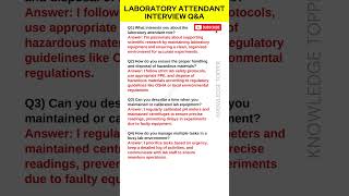 Laboratory Attendant Interview Questions and Answers  Lab Attendant Interview Questions and Answers [upl. by Lauro]