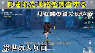 原神「門を観察して前へ進む方法を探す」「隠された通路を調査する」攻略。月浴淵の鍵の使い道【常世の入り口】 [upl. by Vergil807]