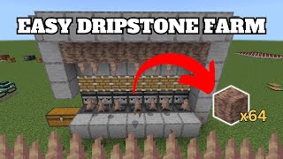 Minecraft Bedrock Easy Dripstone Farm Tutorial Large amp Small Scale Farms MCPE Xbox PC Ps4 Switch [upl. by Kcirdek331]