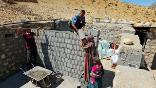 IRAN nomadic life  Nader is skilled in building walls  Nomadic lifestyle of Iran [upl. by Edin]