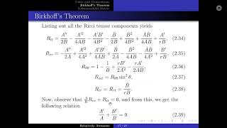 Black Hole Theory Lecture 1 Birkhoffs Theorem and the Schwarzschild Metric [upl. by Ennovihs]