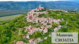 Motovun Istria Croatia  drone view 4K [upl. by Josephina23]