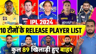 IPL 2024 All Teams Announce Full And Confirm Released Player List In Player Retention [upl. by Katy398]