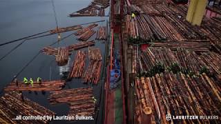 Eva Bulker loading logs in Prince Rupert British Columbia Canada [upl. by Ayar426]