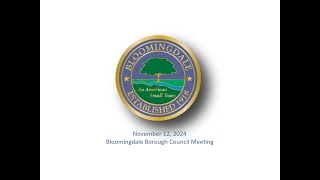 Bloomingdale Borough Council Meeting  November 12 2024 [upl. by Aynekat369]