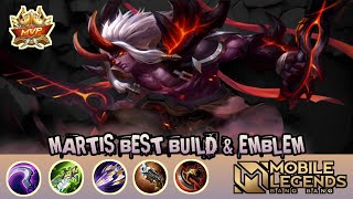 MARTIS BEST BUILD amp EMBLEM JUNGLER ⚔️⚔️ MARTIS MOBILE LEGENDS 🔥 🔥🔥 [upl. by Olin]